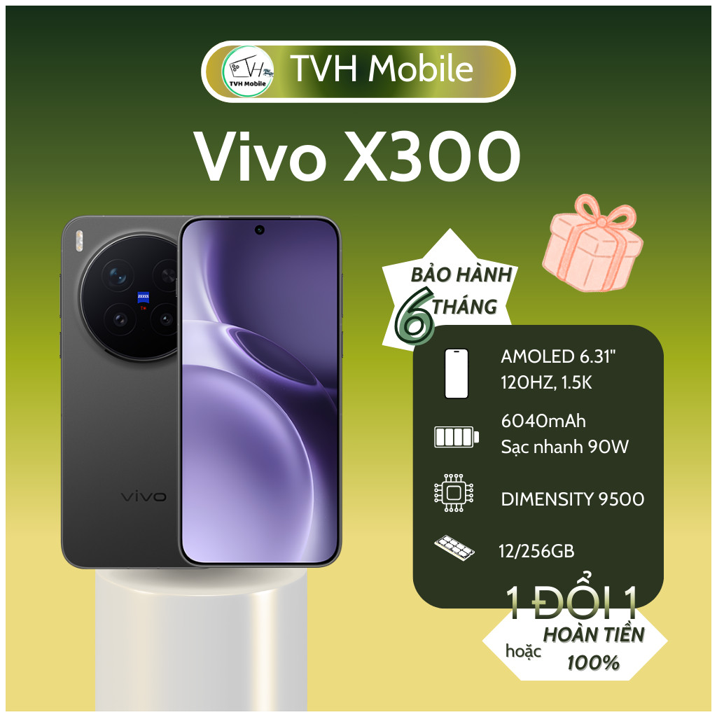 Vivo X300 5G ram 12/256GB Thiết kế vươn tầm - Pin cực khủng - Chip Dimensity 9500 - Bh 6 tháng | BigBuy360 - bigbuy360.vn