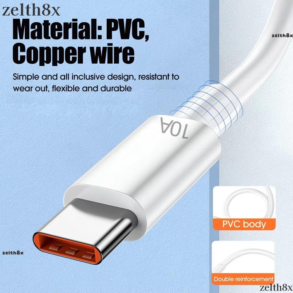 Cáp ZELLH Type C, Dây sạc nhanh USB điện thoại di động 10A, Cáp sạc USB C 120W 10A Dây cáp dữ liệu c