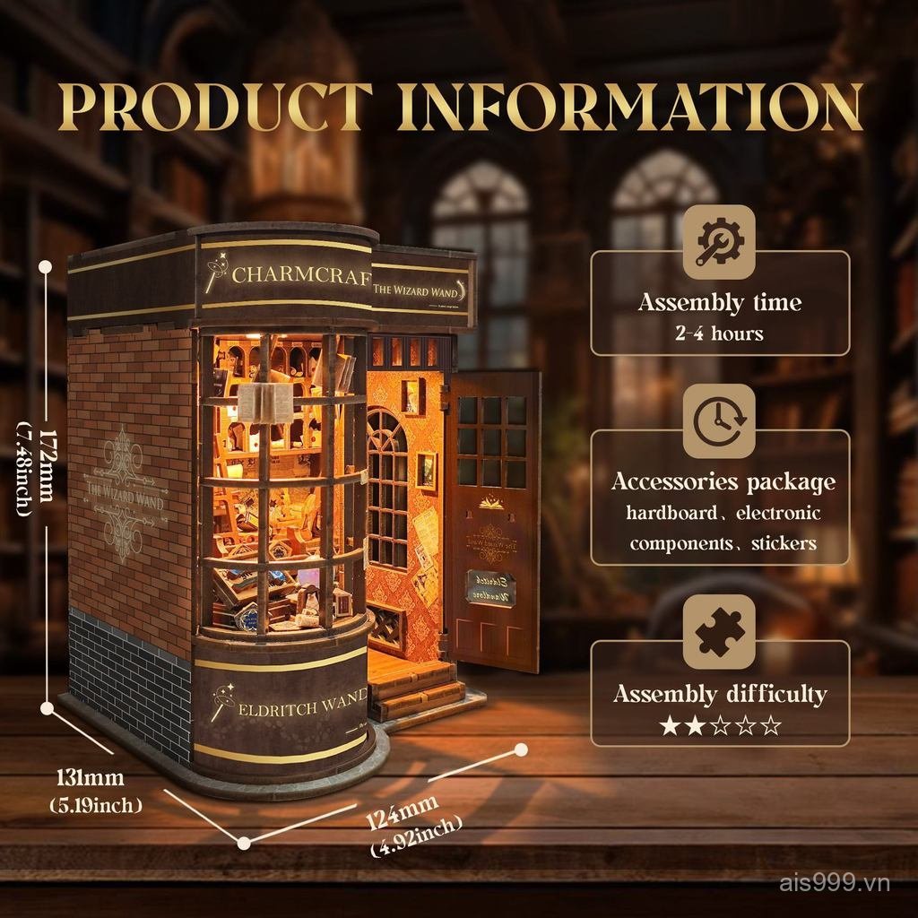 RXC9 [Cash commodity and quick delivery]Magic Wand Shop Magic Academy Sisyphus Wooden Assembly diy N