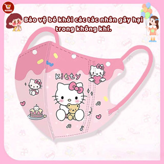 Khẩu trang hoạt hình dành cho trẻ em, đóng gói riêng lẻ, dùng một lần, chống bụi và chống gió.