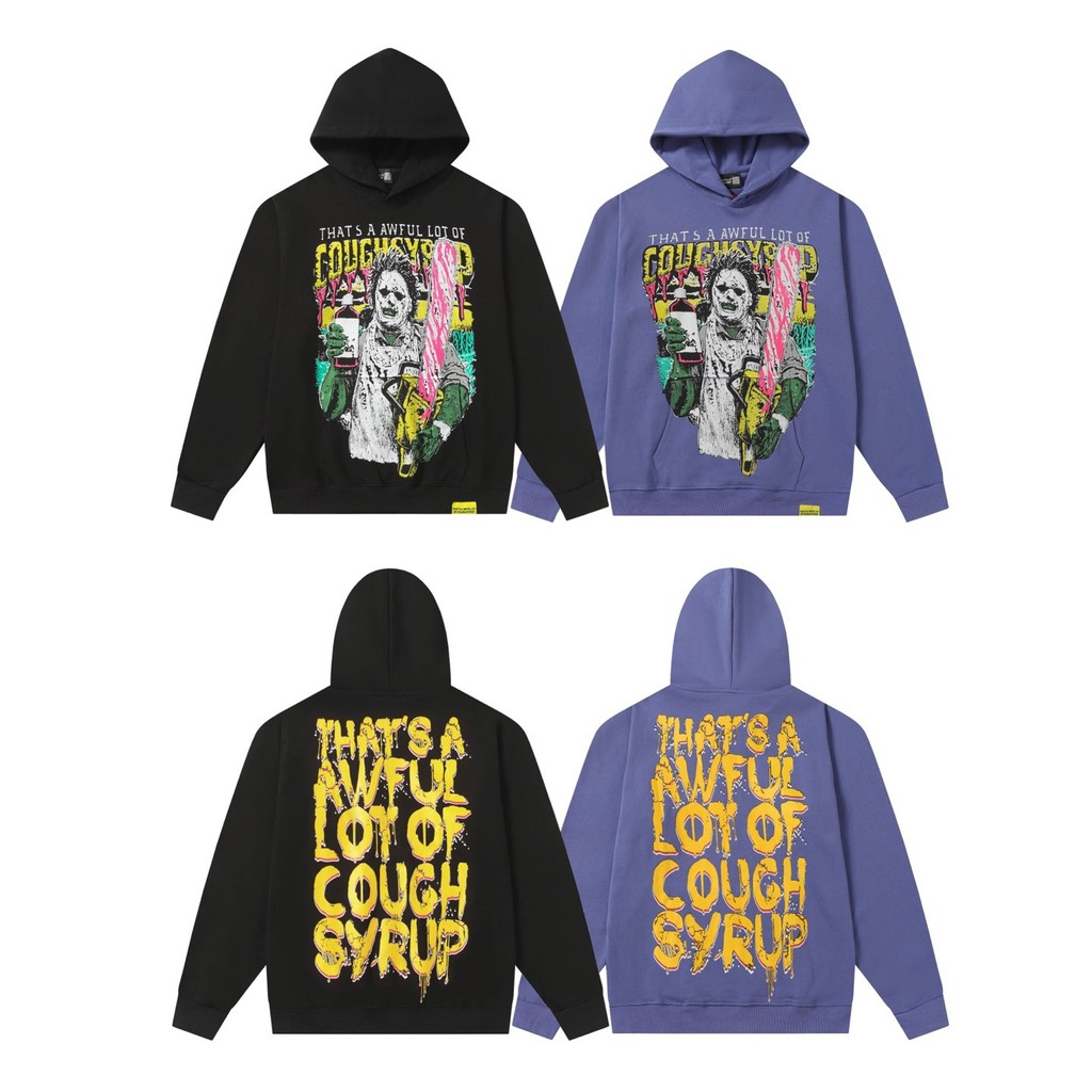 ABQR THAT'S A AWFUL LOT OF COUGH SYRUP Letter-printed hooded pullover sweatshirt Tide