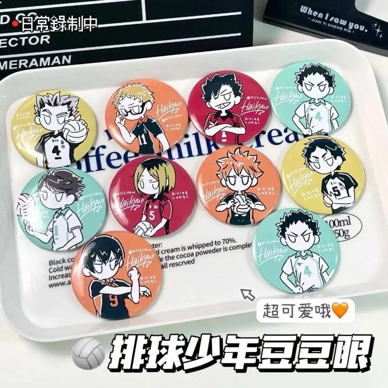 Haikyuu Hinata kageyama Tendo Satori Ushijima Kenma Manga Badge Button Brooch Pins Cosplay Collectio