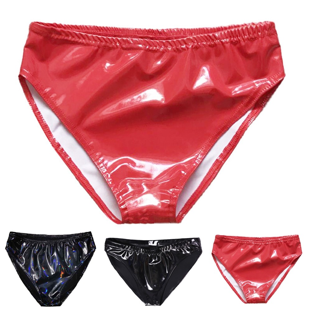 Quần lót nữ Size Wet Look Brief Clubwear Faux Leather Shiny Summer