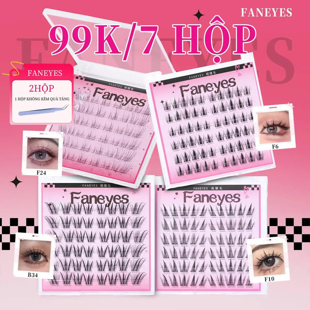 [99K / 7 hộp] [65K / 4 hộp] Lông mi giả thông thường, khối lượng lớn, không cần keo, tự nhiên và dày