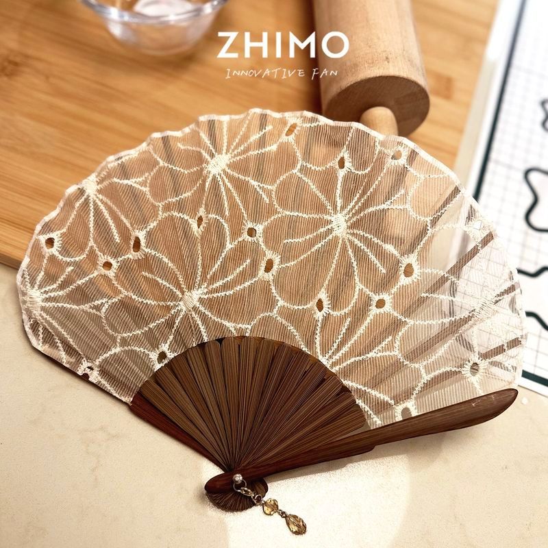 Nữ Sườn Xám Hanzi Yan Giá Trị Tinh Tế Quạt Zhimo Thêu Hoa Đầm Quạt Gấp Cao Bán Trong Suốt