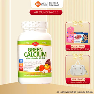 Viên Uống Canxi Hữu Cơ Cho Bà Bầu Olympian Labs Green Calcium Phù Hợp Sau Sinh Và Trẻ Em, Giúp Xương Chắc Khỏe Hộp 100 v