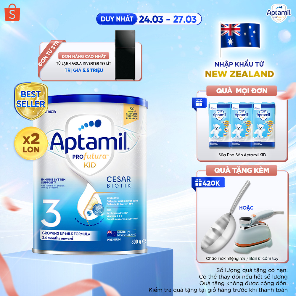 [MUA LÀ CÓ QUÀ] CB2 Sữa bột Aptamil Kid Cesarbiotik New Zealand số 3 - Synbiotic độc quyền