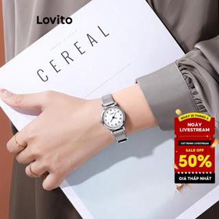 Đồng hồ nữ Lovito cơ bản màu trơn thường ngày cho L69AD053 (Màu trắng/ đen)