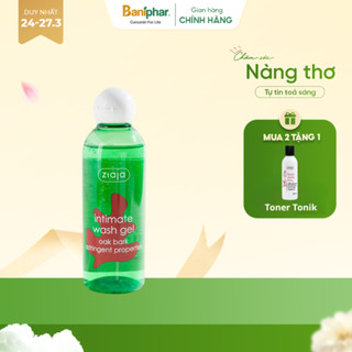 Dung dịch vệ sinh phụ nữ Intimate Ziaja Vỏ sồi giúp cân bằng độ pH tự nhiên, dưỡng ẩm sâu, làm dịu nhẹ 200ml