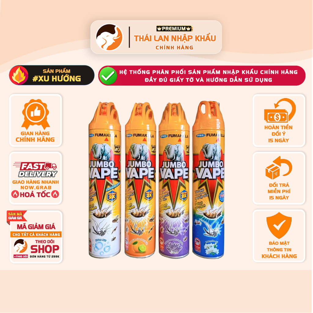Chai Xịt Muỗi Côn Trùng Jumbo VAPE 600ML Nhiều Mùi – Diệt Muỗi, Kiến, Gián Nhanh, Dùng Trong Gia Đìn