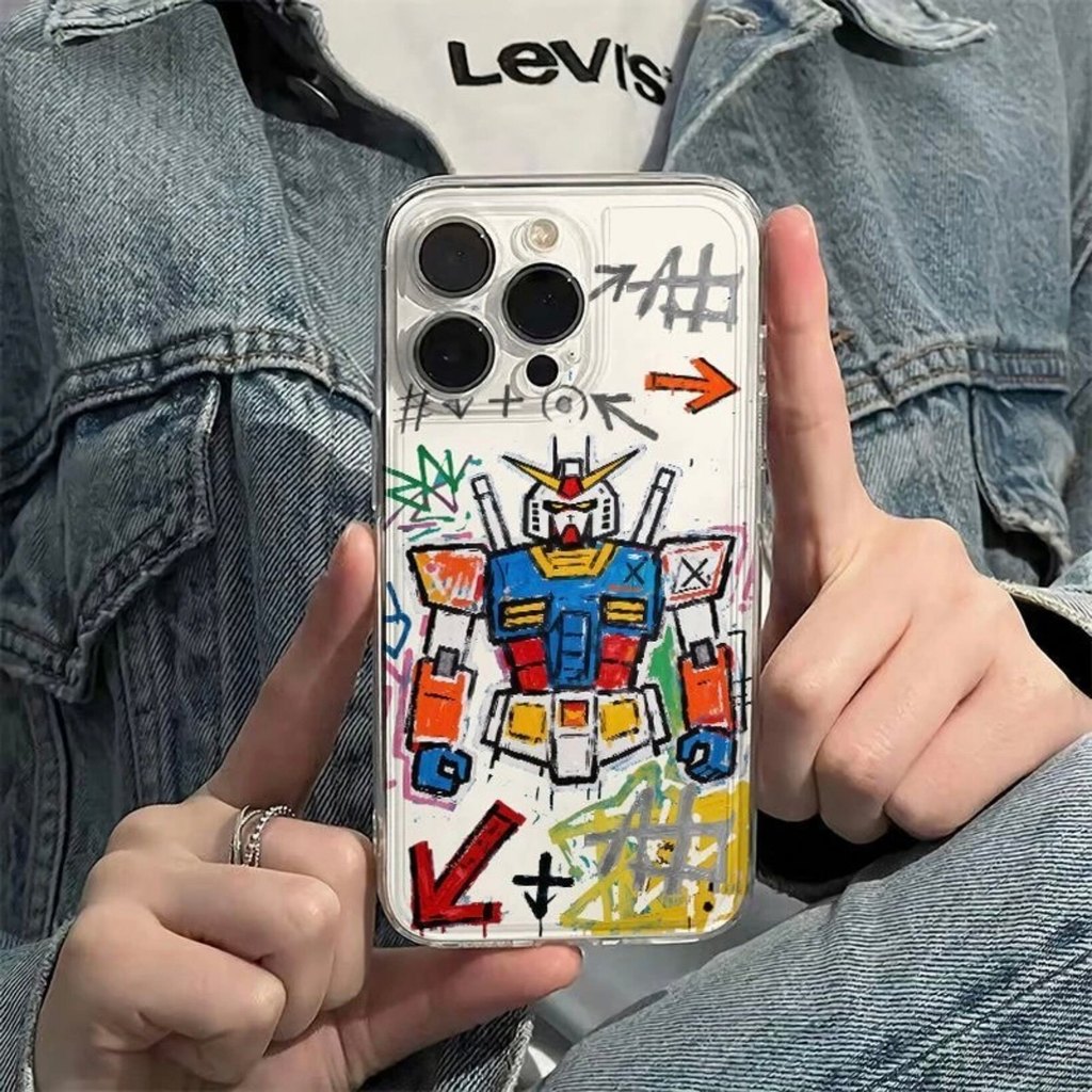 Graffiti Họa Tiết Tay Gundam Thích Hợp Cho iphone17promax Ốp Điện Thoại 15 Apple 16 Trong Suốt 13 Hu