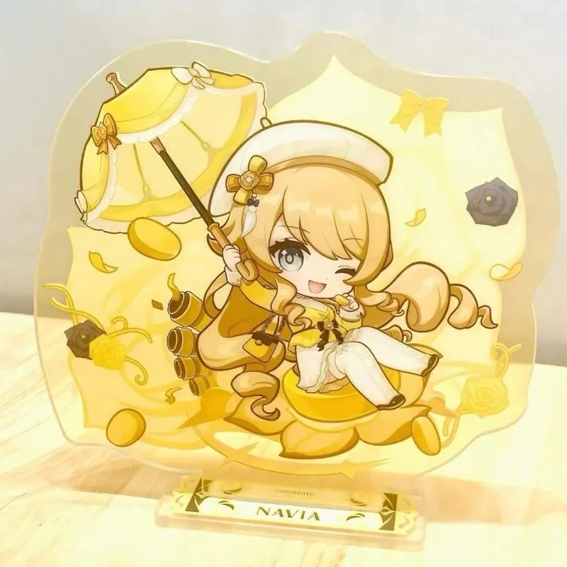 Standee anime Genshin Impact Navia chibi mô hình acrylic trang trí bàn học quà tặng fan sưu tầm Navi