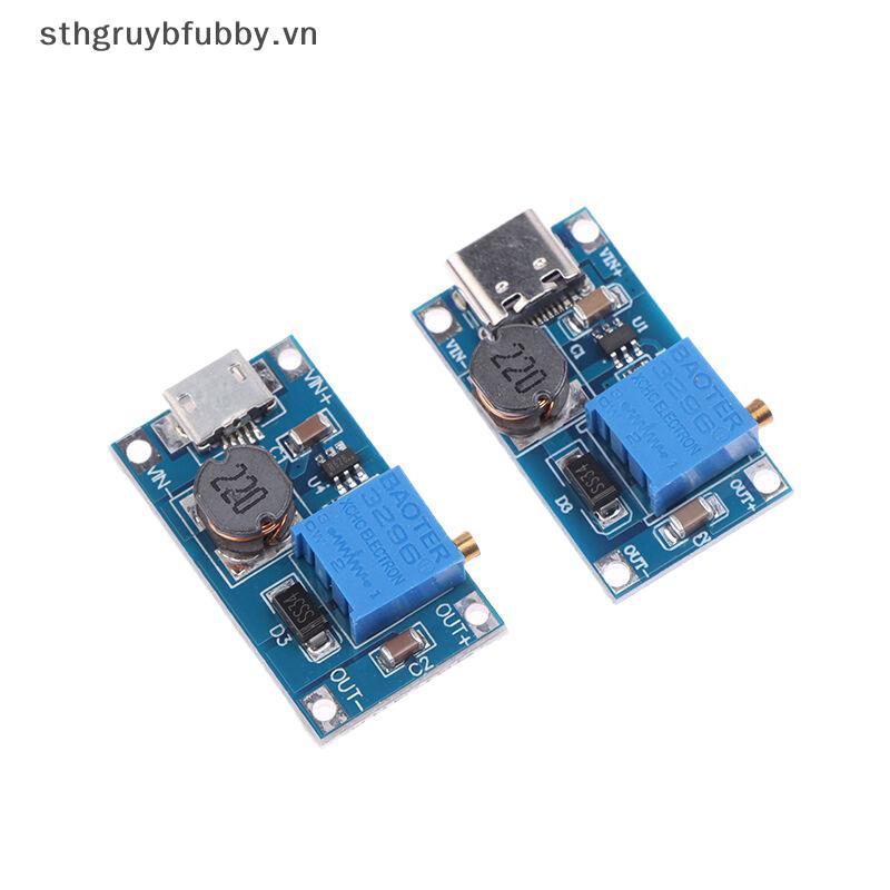 LE 1PC Dc Sang Dc Bước Lên Bộ Chuyển Đổi Tăng Cường Chuyển Đổi Mô Đun Nguồn MT3608 Mico Type-C Giao 