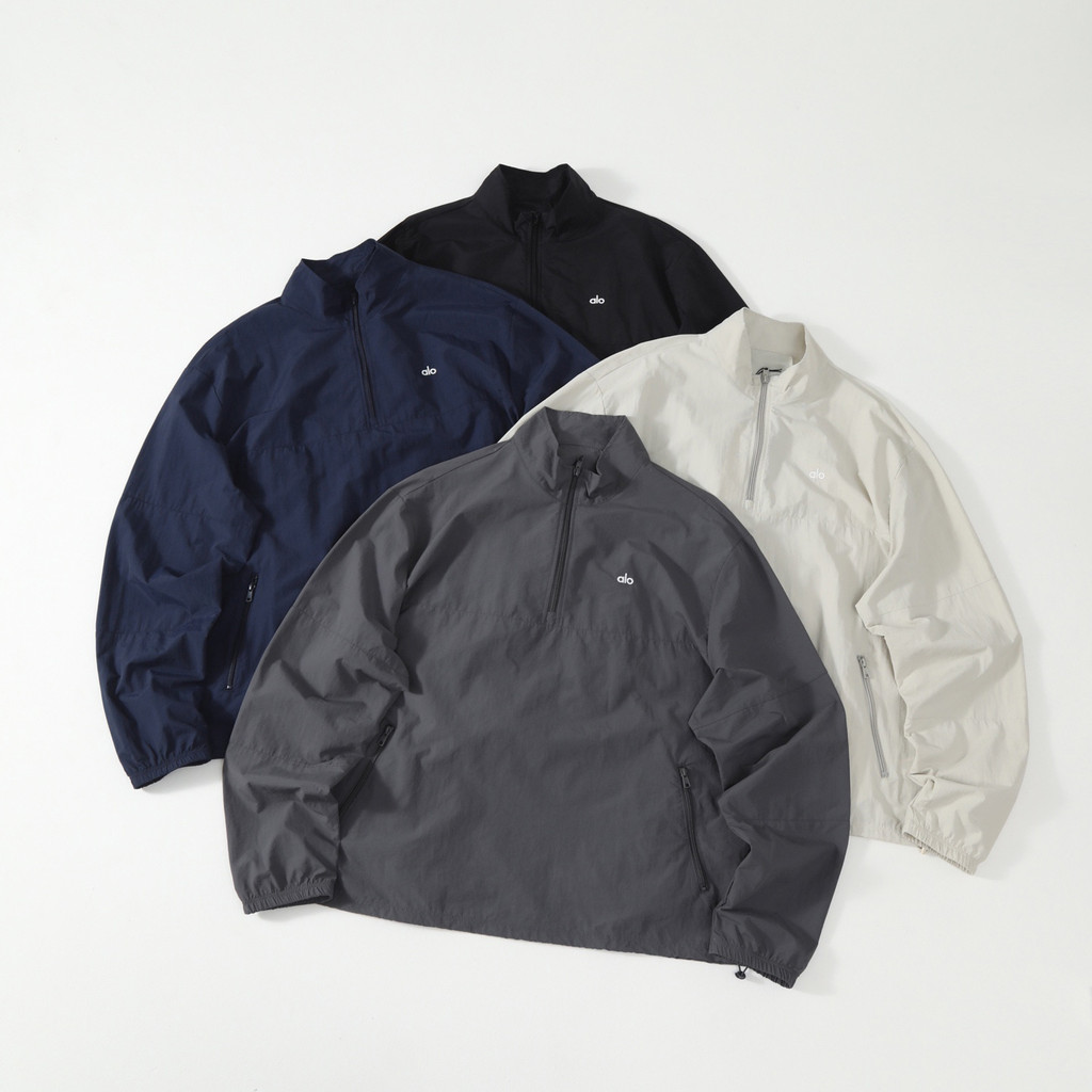 EOWT AL0 Half-zip embroidered stand collar sports style casual jacket Business Commuting Outdoor Cyc