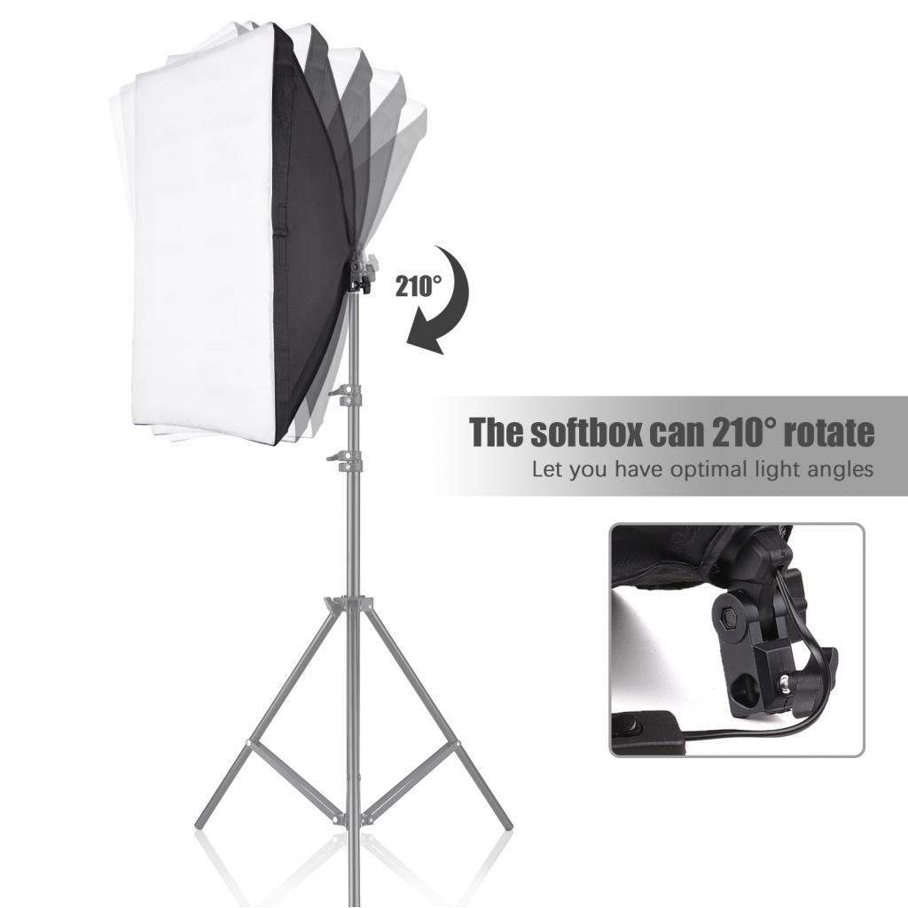 Shopp ZJchao Softbox Lighting Kit 20 x 28in Photography E27 Light 210 Â° Xoay hộp mềm có túi đựng vả