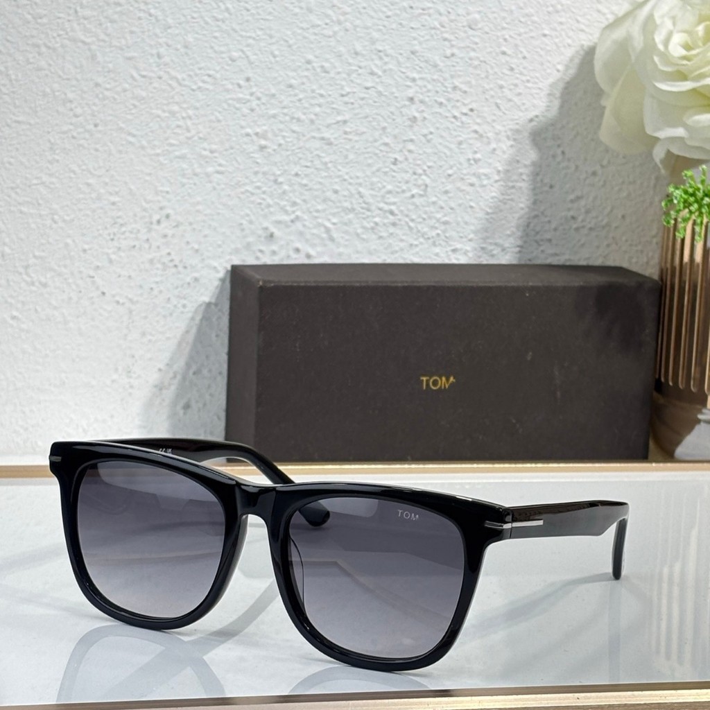 TOM FORD Fashionable Round Acetate Sunglasses for Men and Women, High-End Style, Trendy UV Protectio