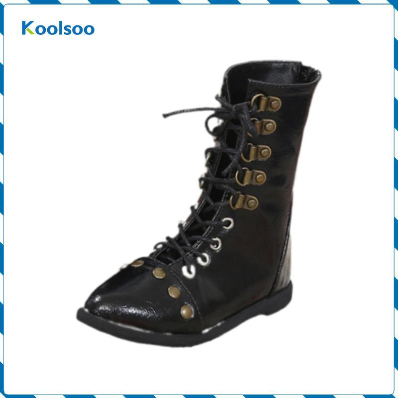 Koolsoo 1 / 3 BJD Giày Búp Bê Boot PU Cap Mũi Boot Trang Phục Đen Cổ Điển Hiệp Sĩ Đi Giày