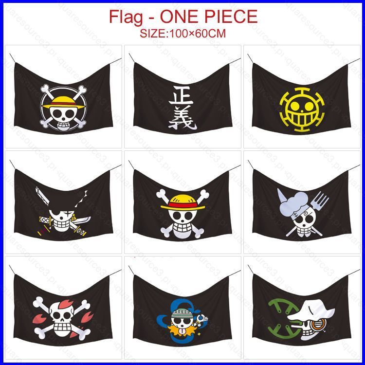 SQ3 ONE PIECE Cờ Anime Biểu Ngữ Luffy Zoro Cosplay Treo Cờ Poster Trang Trí Nhà Tiệc Halloween QS3