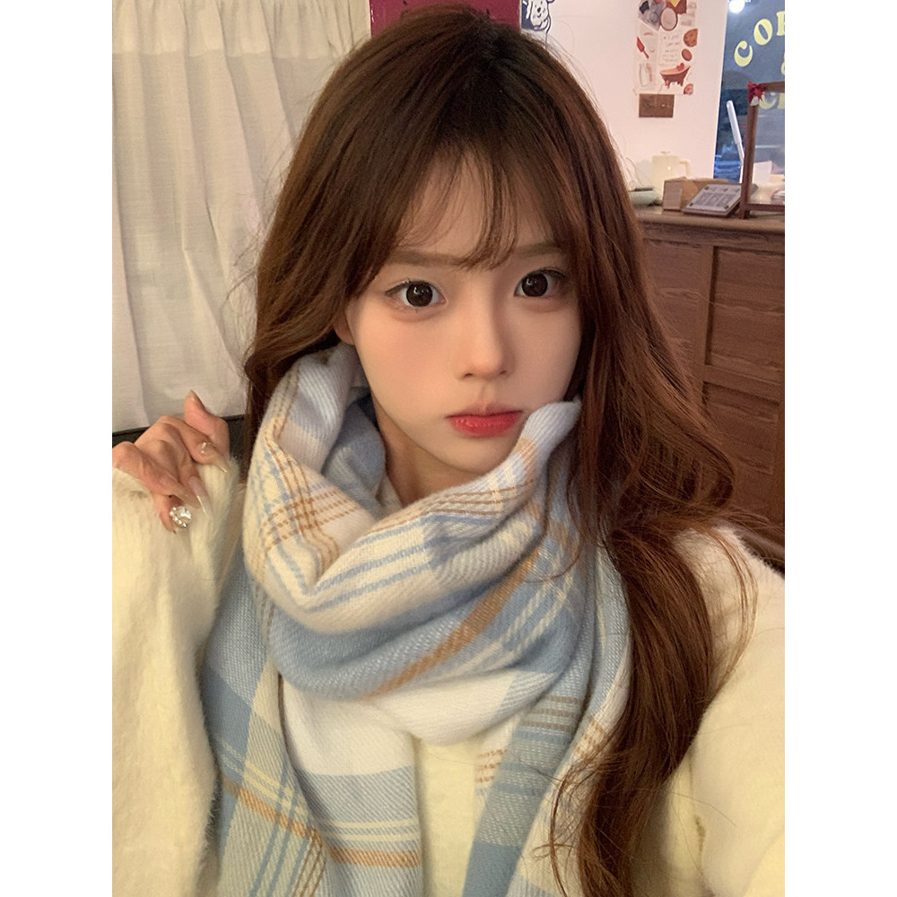 Jk Nữ Nhật Bản Mùa Đông Niche Quà Tặng Khăn Kẻ Sọc
