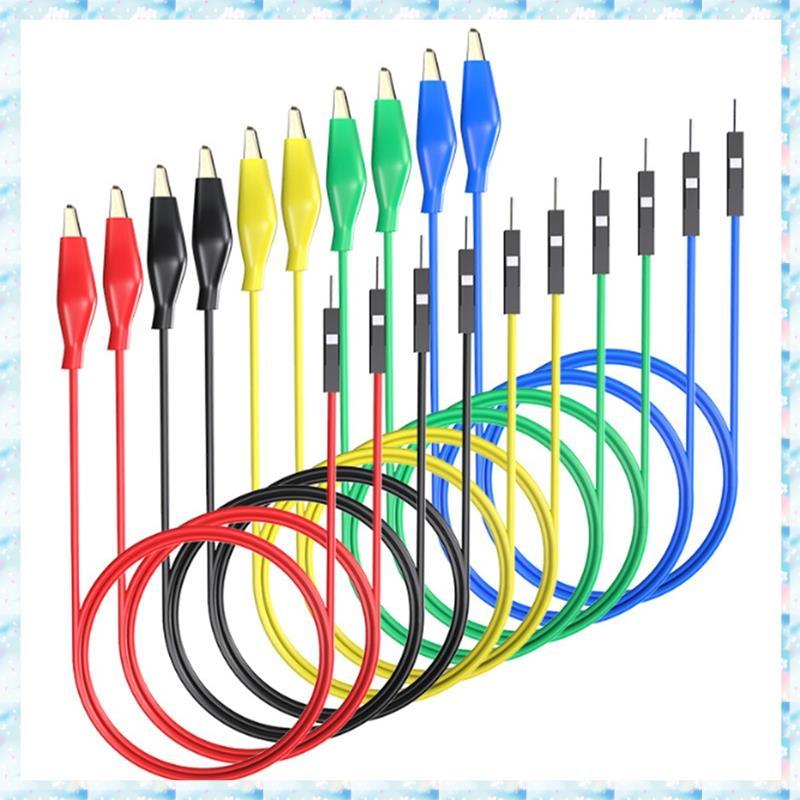 [R Q M U] Dẫn thử nghiệm silicon mềm linh hoạt để kiểm tra điện P1533 Nam Jumper Wires Kẹp cá sấu và