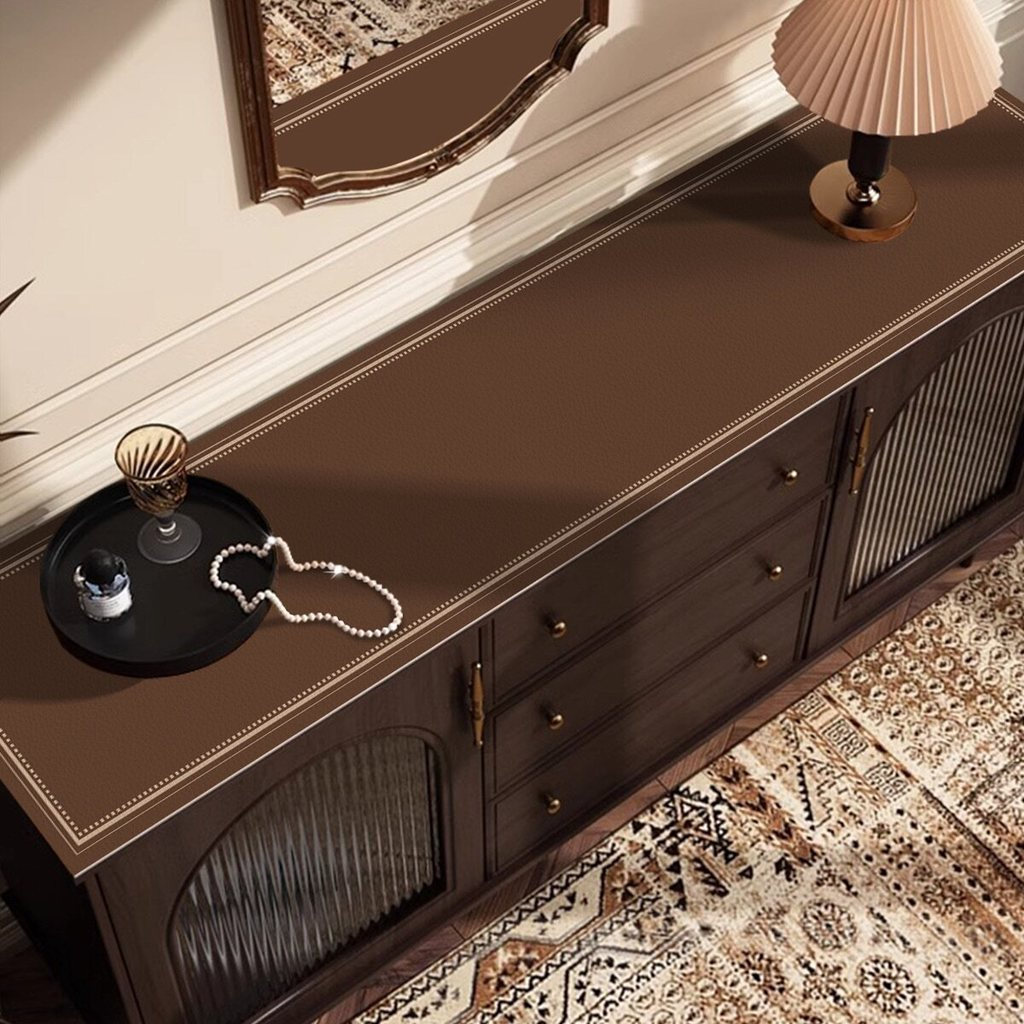JUA Brown American Retro Sideboard Table Mat Luxury High-End Waterproof Tablecloth TV Cabinet Counte