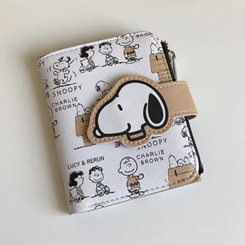 Snoopy Ví Anime Hoạt Hình Ngắn Ví Đựng Tiền Xu Giá Trị Cao Dễ Thương Dây Kéo Sinh Viên ID Có Nhiều Khe Cắm Túi Nam Nữ Quà Tặng Sinh Nhật