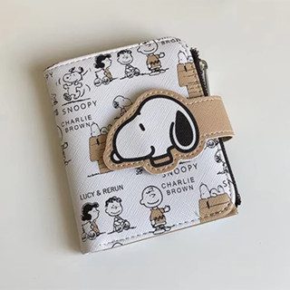 Snoopy Ví Anime Hoạt Hình Ngắn Ví Đựng Tiền Xu Giá Trị Cao Dễ Thương Dây Kéo Sinh Viên ID Có Nhiều Khe Cắm Túi Nam Nữ Quà Tặng Sinh Nhật