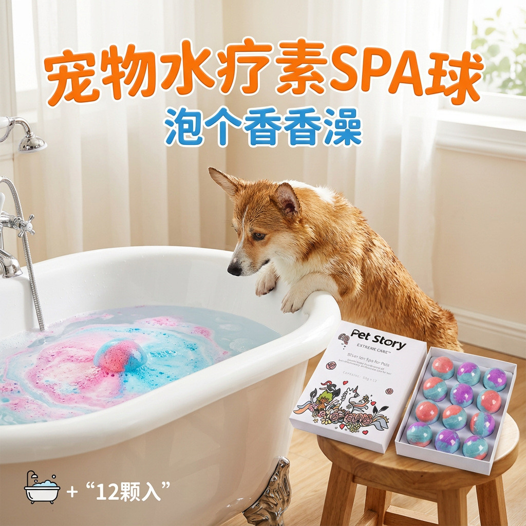 Pet Bath Spa Ball Rainbow Spa Cat Dog Hair Bath Liquid Pet Solid Shampoo Bath Viên sủi bọt