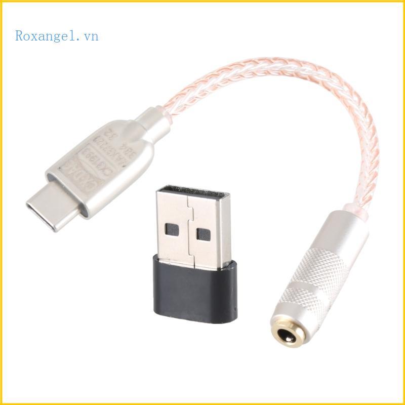ROX USB C DAC 32bit 384KHz USB C sang 3 5mm Adapter với CX31993 MAX97220 Chip USB