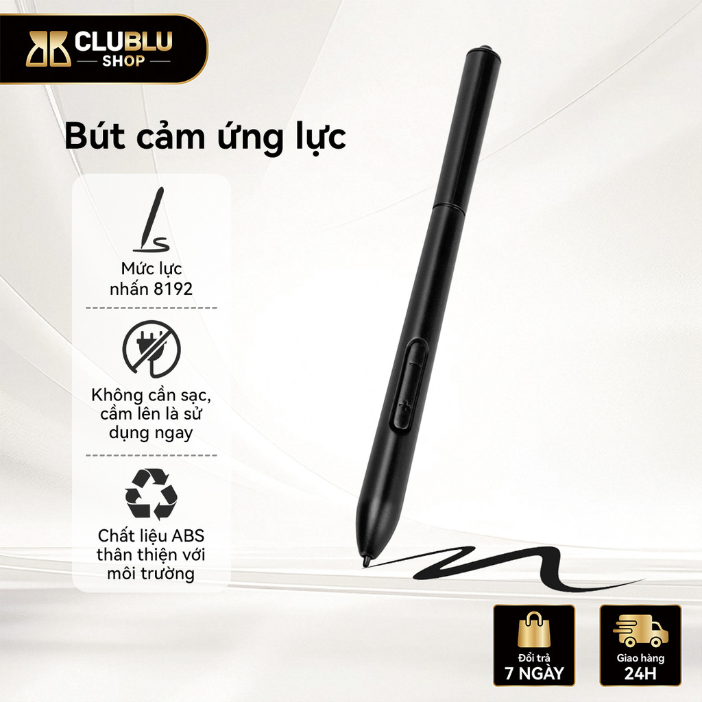 CLUBLU Bút Cảm Ứng Cho Bảng Vẽ Điện Tử 8192 Cấp Độ Lực Nhấn Ngòi Nhạy Phụ Kiện Chính Hãng T605 1060