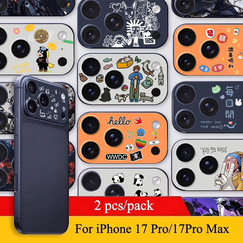 [2 Cái] Dành Cho iPhone 17 Pro / 17 Pro Max Hình Ảnh May Mắn Xu Hướng Thời Trang Máy Ảnh Mờ Mềm Miến