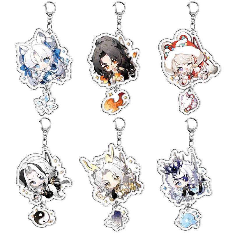 Game Naraka: Bladepoint Keychain Cartoon Figure Valda Cui Justina Gu Kurumi Yue Shan Wu Chen Pendant