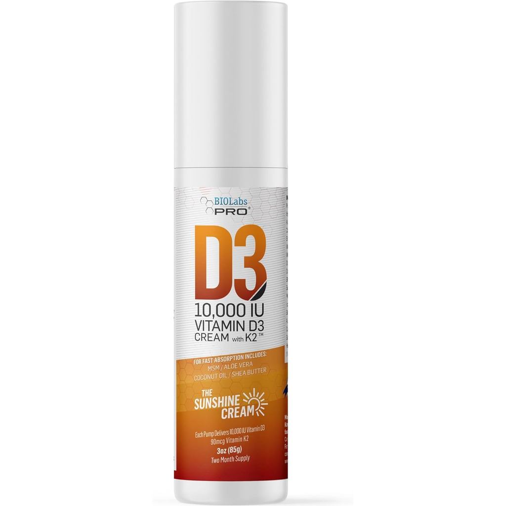 Kem Vitamin D BIOLABS PRO All Natural Vitamin D3 10000IU - Sức mạnh tối đa - Chống thiếu vitamin D T