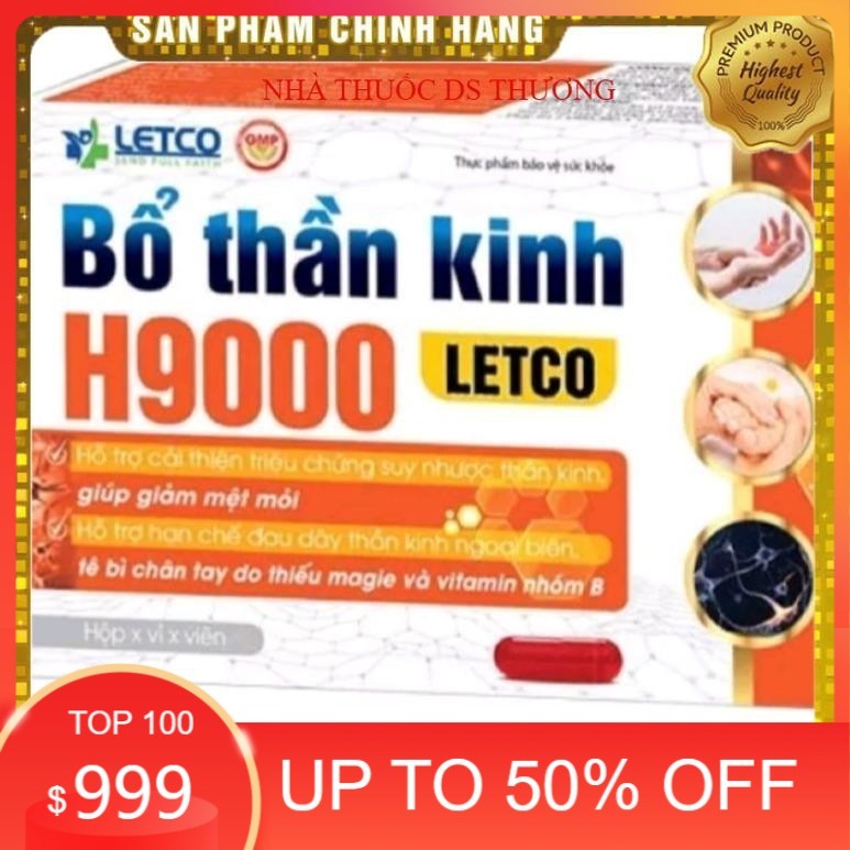 COMBO 4 HỘP BỔ THẦN KINH H9000 LETCO, bổ não, bổ thần kinh