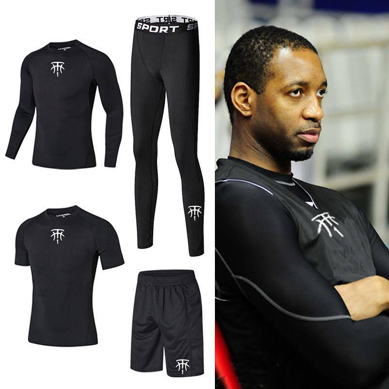 McGrady Training Clothes Outfit Sports Bottoming Shirt Basketball Wear Jersey Quick-Drying Tights uu