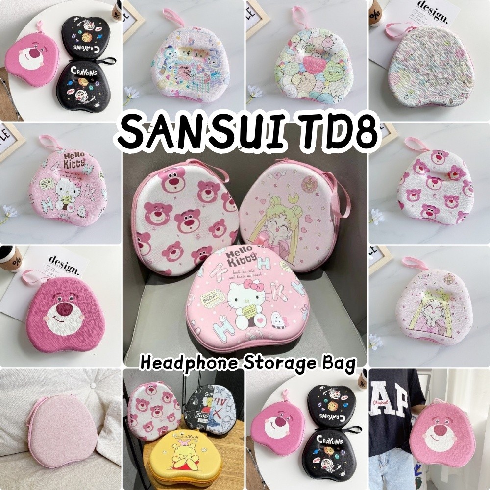 [Giao hàng nhanh] Dành cho hộp đựng tai nghe SANSUI TD8 Túi đựng tai nghe hoạt hình thời trang Hộp đ