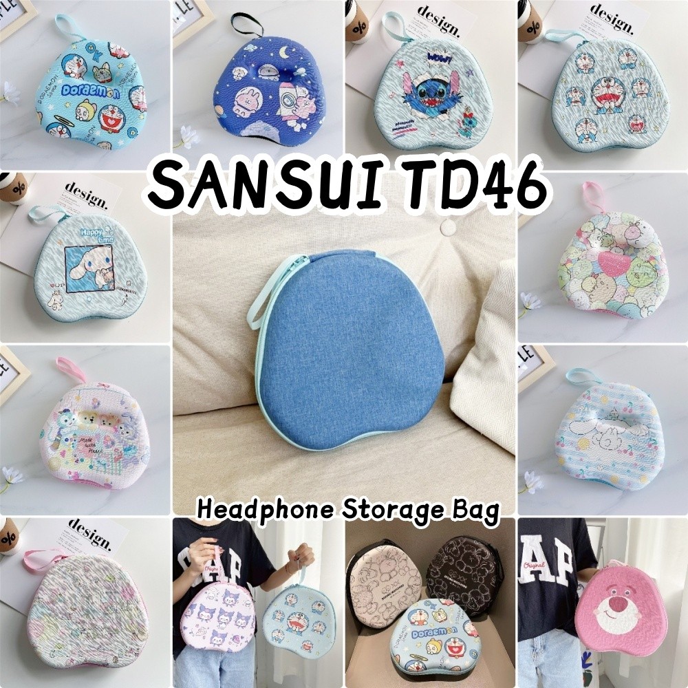 [Giao hàng nhanh] Dành cho hộp đựng tai nghe SANSUI TD46 Vintage Tai nghe hoạt hình dễ thương Tai ng