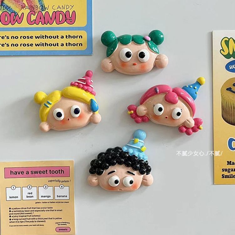 Hot Sale#ins Cute Badoamine Girl Fridge Magnet Door Magnet 3D Decorative Memo Board5ya 7XAI