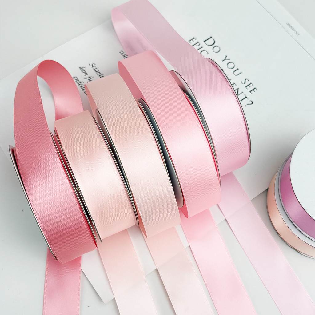 25mm Hai Mặt Matte Polyester Ruy Băng Mã Hóa Phụ Kiện Tóc Ruy Băng Độ Cao Ruy Băng Gói Quà Ruy Băng 