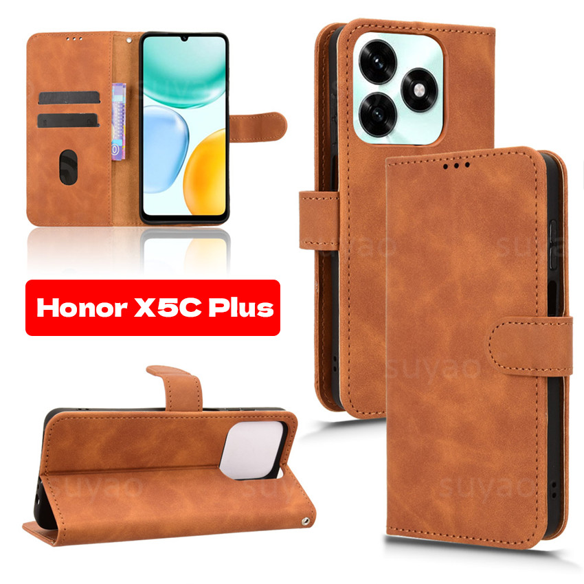 Dành Cho Honor X5C Plus X5CPlus 2026 Vỏ Điện Thoại Đứng Da Lật HonorX5CPlus HonorX5C Ví PU Chống Sốc