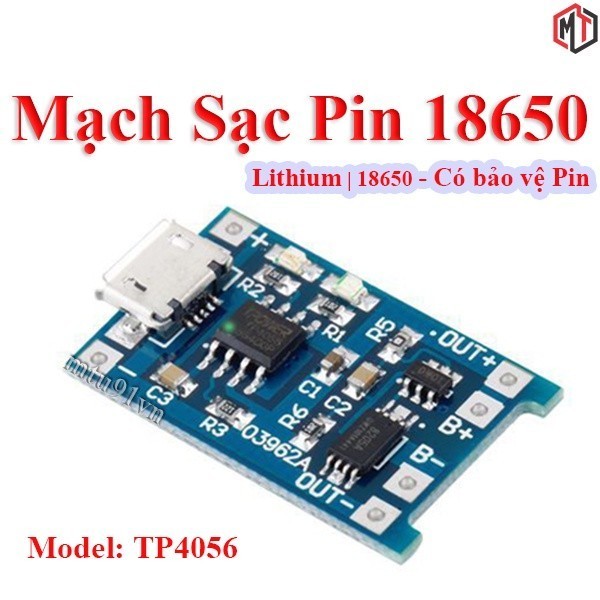 051 Mạch Sạc Pin Lithium - Li-ion - 18650 TP4056 Có Bảo Vệ Pin