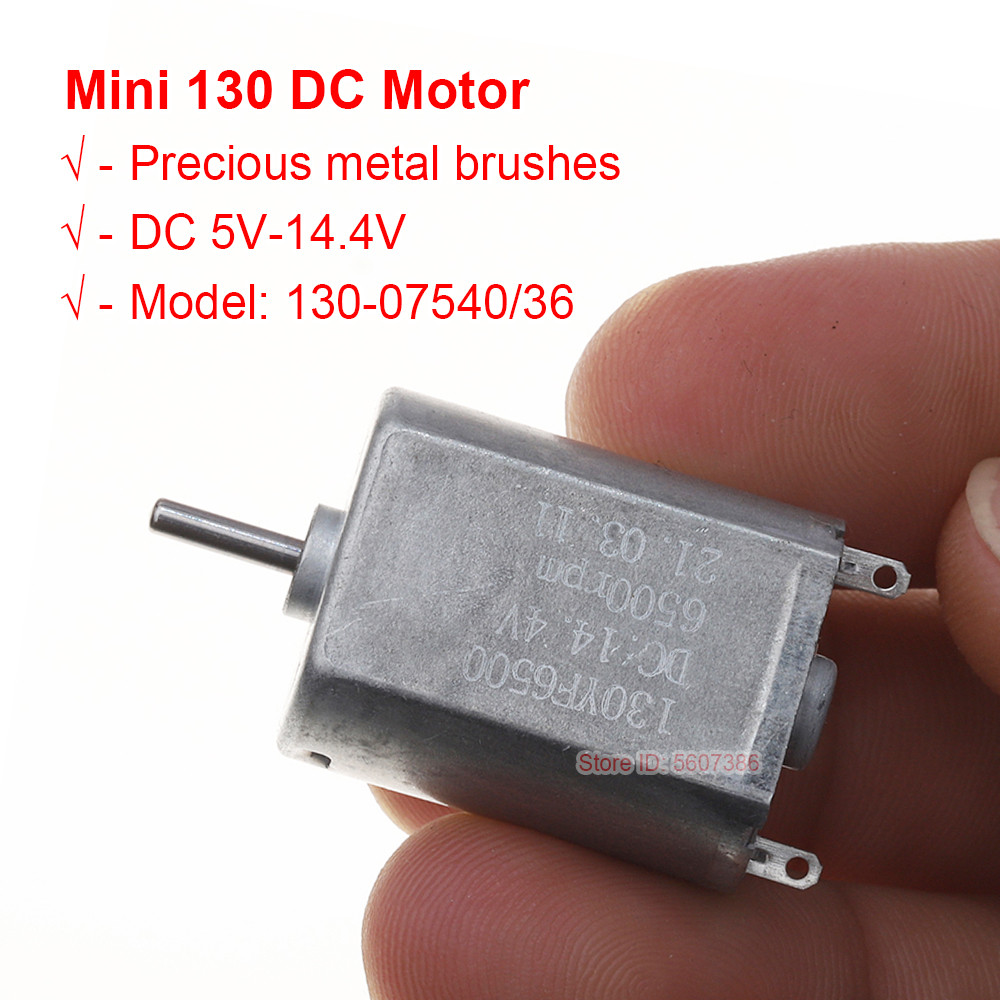 Mini 130 Eletric Motor DC 5V 9V 12V 14.4V Tốc Độ Chậm Im Lặng Đồ Chơi Động Cơ Thí Nghiệm Mô Hình Làm