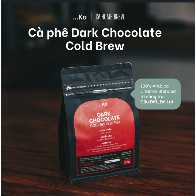 Cà Phê Arabica Nguyên Chất  Pha Cold Brew DARK CHOCOLATE, Cà Phê Arabica Cầu Đất Vị Cân Bằng Đắng Nh