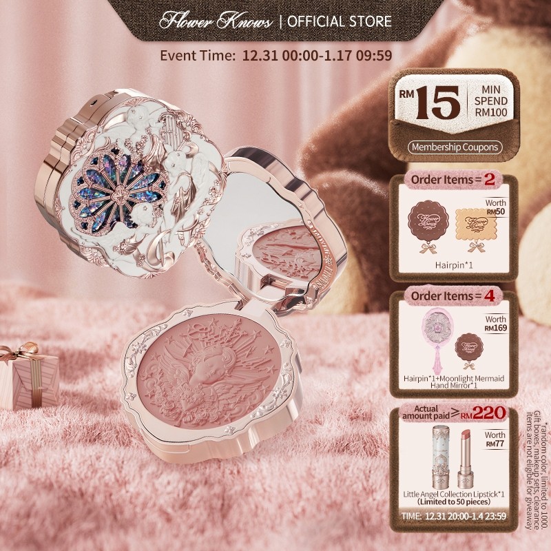 Flower Knows Little Angel Collection Cream Blush Cream Blush 6g Trang điểm lâu trôi Single Blush