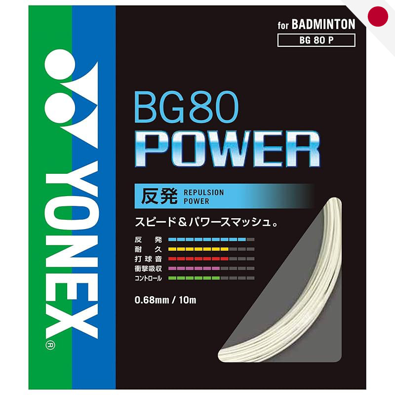 YONEX BG80 Power Badminton Strings () - White