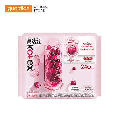 Băng Vệ Sinh Kotex Nam Việt Quất Siêu Mỏng Cánh 24cm 8 Miếng | Guardian Việt Nam