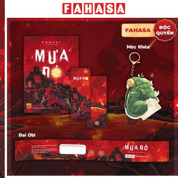 Sách - Mưa Đỏ - Ấn Bản Kỷ Niệm - Bìa Cứng - Tặng Kèm Bookmark + Móc Khoá Balo Mũ Cối - Độc Quyền Fah