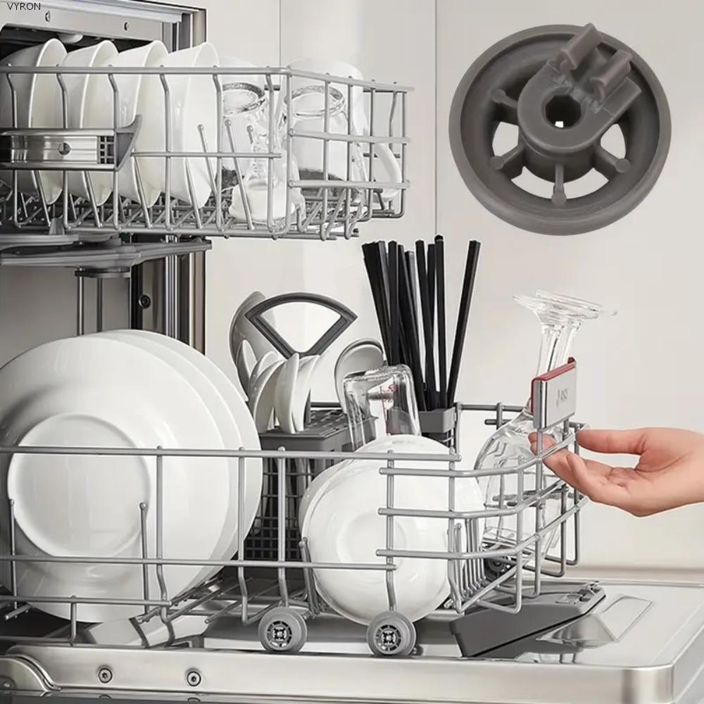 Con lăn máy rửa chén VYRON, Bánh xe bát đĩa có thể thay thế màu xám, Nhựa thực tế Tiện lợi Giá đỡ máy rửa chén bền bỉ Lốp xe gia đình