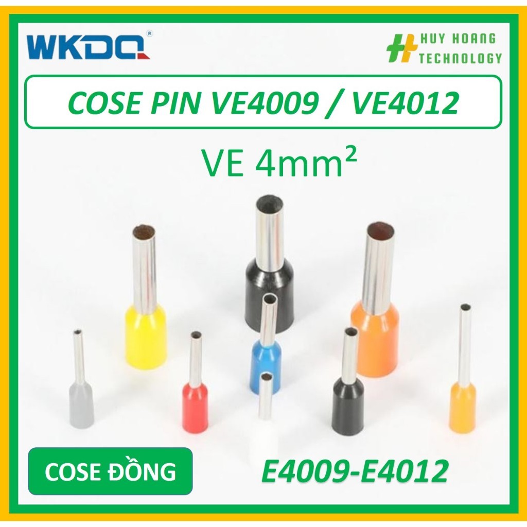 Đầu cos pin bằng đồng bấm dây điện 4mm E4009 E4012 VE4009 VE4012