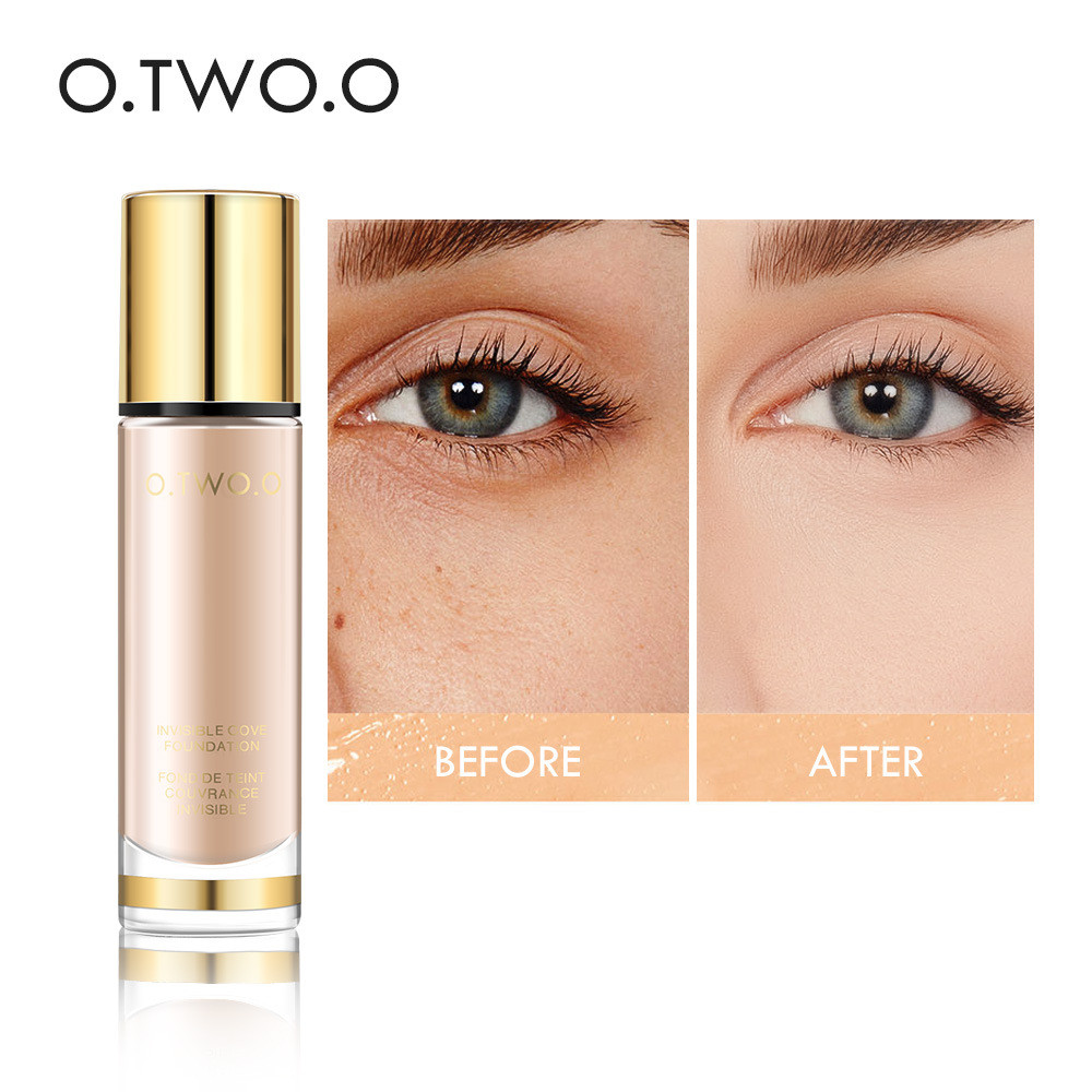 2026 Phong Cách Mới O.TWO.O Vàng Trang Điểm Tự Nhiên Chất Lỏng Nền Flawless Cover Vô Hình Lỗ Chân Lô